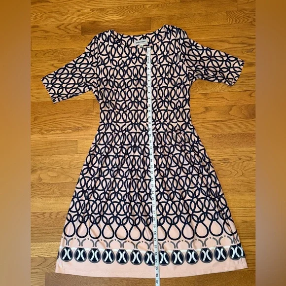 Shelby & Palmer Pink and Navy Interlocking Circle Dress - Picture 6 of 7
